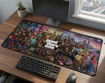 Grand Theft Auto: The Entire Legacy 1997–2025 Gaming Deskmat