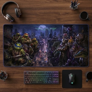 TMNT: Shadows of Manhattan Premium Deskmat / Mousepad • Size (inch) 32" x 16" XL