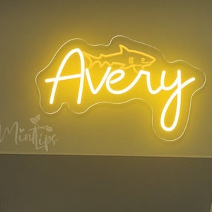 Letrero de neón con nombre personalizado, decoración para habitación infantil, letrero de neón de tiburón, Shark Love, regalos para niños, regalo de regreso a clases, letrero LED con USB/batería disponible