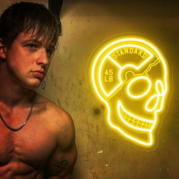 Custom Home Gym Wall Decor Neon Sign Light, Workout Sign, Fitness Neon Sign, Barbell Neon, Custom Neon Sign, Gymnasium, Gym Studio Gift main image 0