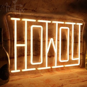 Custom Howdy LED Light, Cowboy Bar Sign, Custom LED Sign, Entryway ...