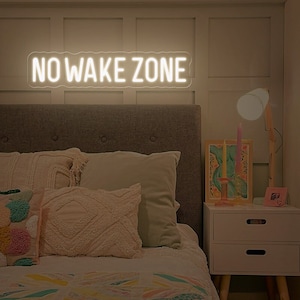 NO WAKE ZONE Leuchtreklame| Rustikales See Schild See Haus Dekor | über Bett Wanddekor Zeichen | Einweihungsparty Geschenk | 100% handgemachtes LED-Schild