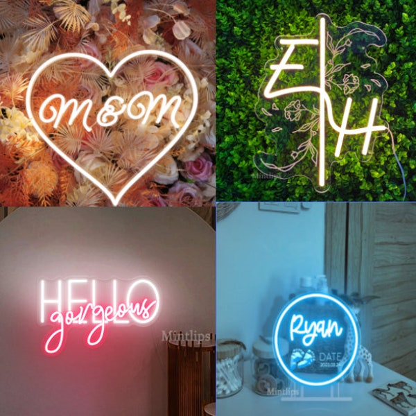 Custom neon sign| Initials Custom Wedding Neon Sign, Custom Sign Wall Decor, Wedding Reception, Wedding Neon Decor, Wedding gift