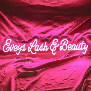 Custom Beauty Salon Leuchtreklame, Lashes by, Beauty-Studio, Salon-Dekor, Wimpern-Beauty-Studio Geschenk, individuelles ästhetisches Schönheitsgeschenk, Lash Tech Sign