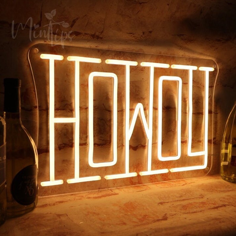 Custom Howdy LED Light Cowboy Bar Sign Custom LED Sign - Etsy