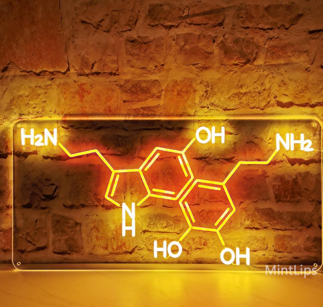 LED Biology Neon Sign, Molecule LED Sign, Room Decor, Biology Science