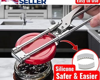 Stainless Steel Can Opener & Adjustable Jar Lid Gripper – Multifunction Kitchen