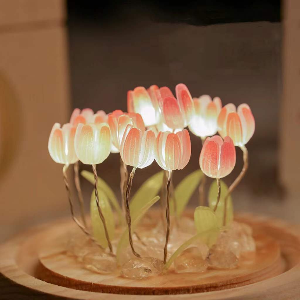 DIY Personnalisé Tulipes lampe à piles Night Light Automatique LED