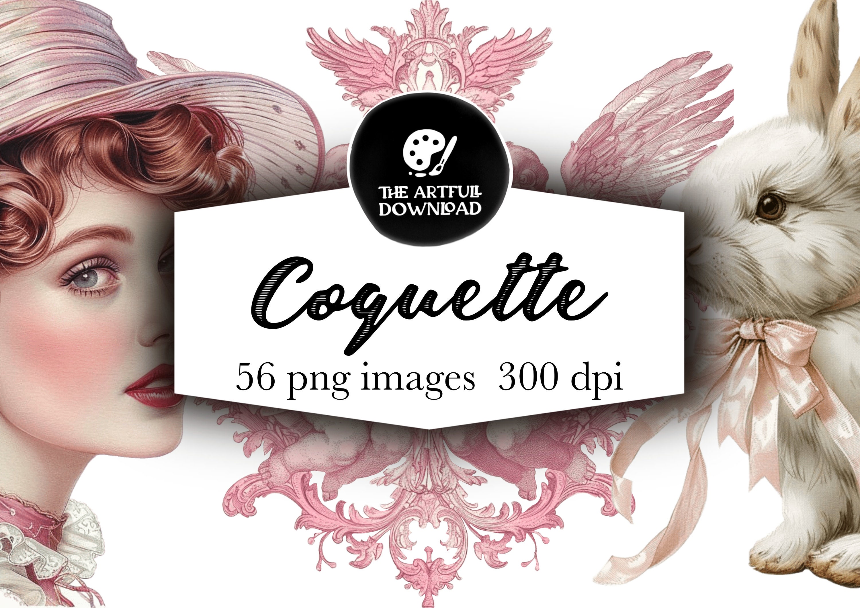 Coquette Clip Art, Png Images, Digital Product, Printable, Download