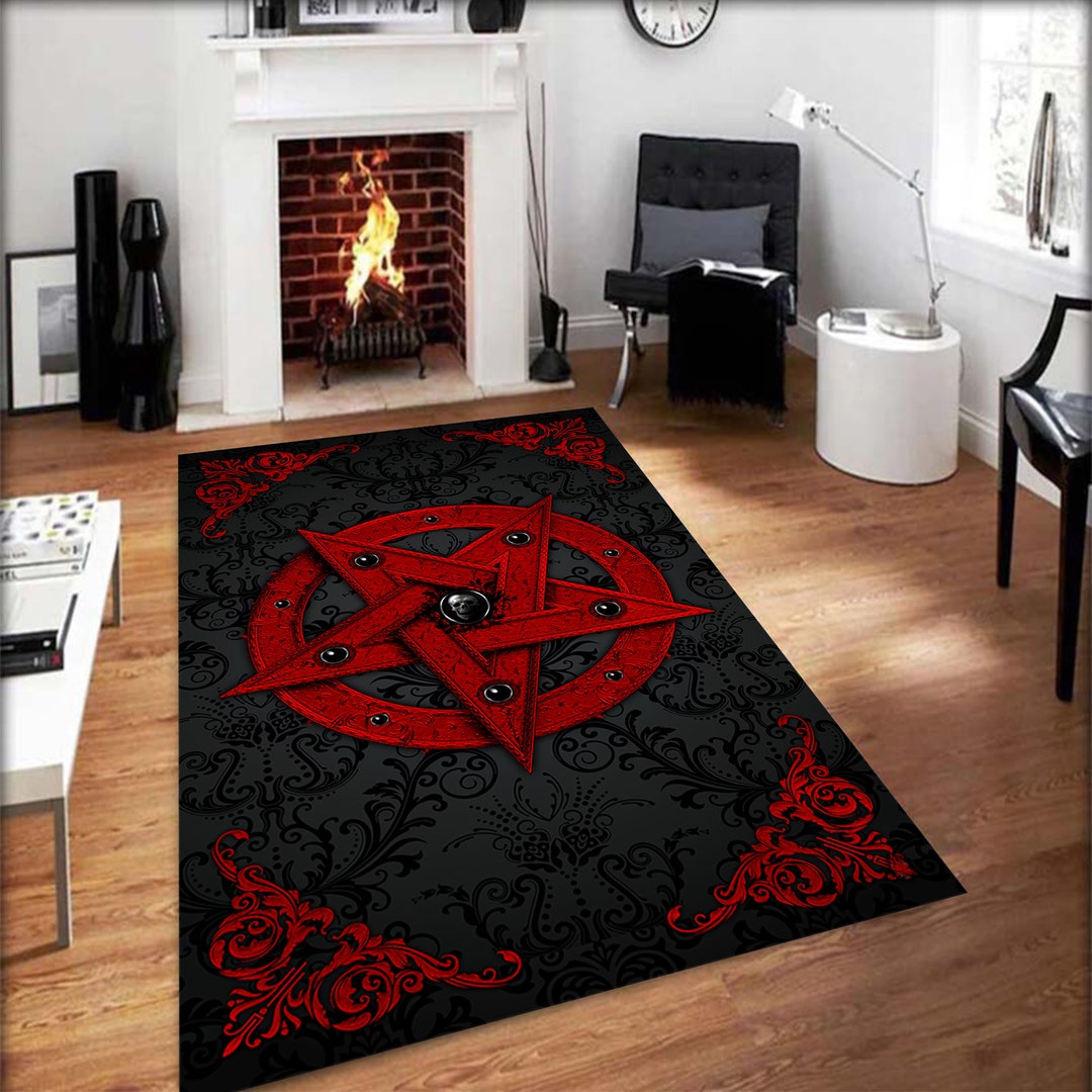 Pentegram Rug,baphomet Rug,gothic Home Decor,satan Rug,witch Board Rug ...