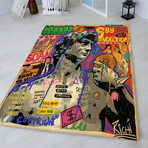 Pop Art, Pop Art Rug, Graffiti Rug, Pop Art Pattern Rug, Colorful Rug, Modern Rug, Living Room Rug, Teen Room Rug, Gift Rug