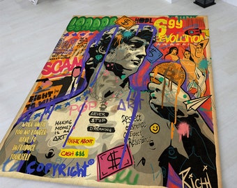 Tappeto Pop Art Graffiti: arredamento moderno e colorato per il soggiorno