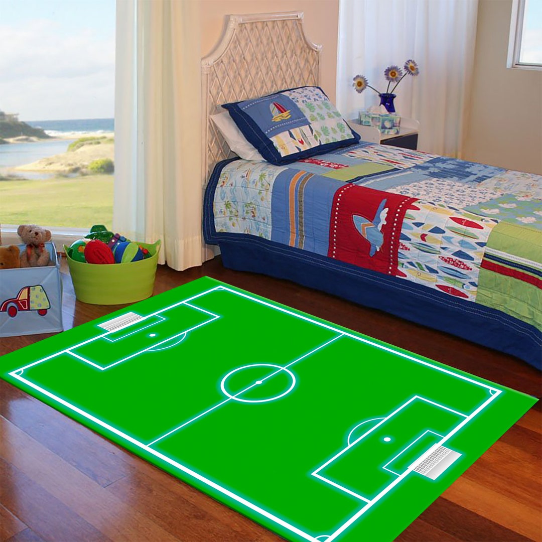 Soccer Field Rug, Football Field Rug, Sport Rug, Gift for Him Her, Kids