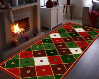 Tappeto Natalizio Per Ingresso, Decorato Con Pupazzi Di Neve E Albero, Antimacchia, Antiscivolo, Per Corridoio E Cucina