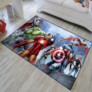 Avengers Rug: Superhero Pattern, Kids Room Decor