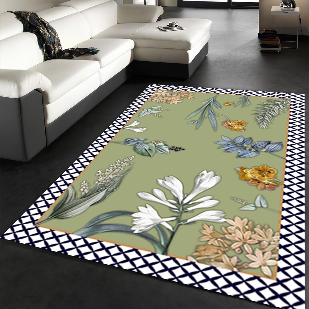 Floral Area Rug: 3D Forest Plant Design, Home Decor - Etsy
