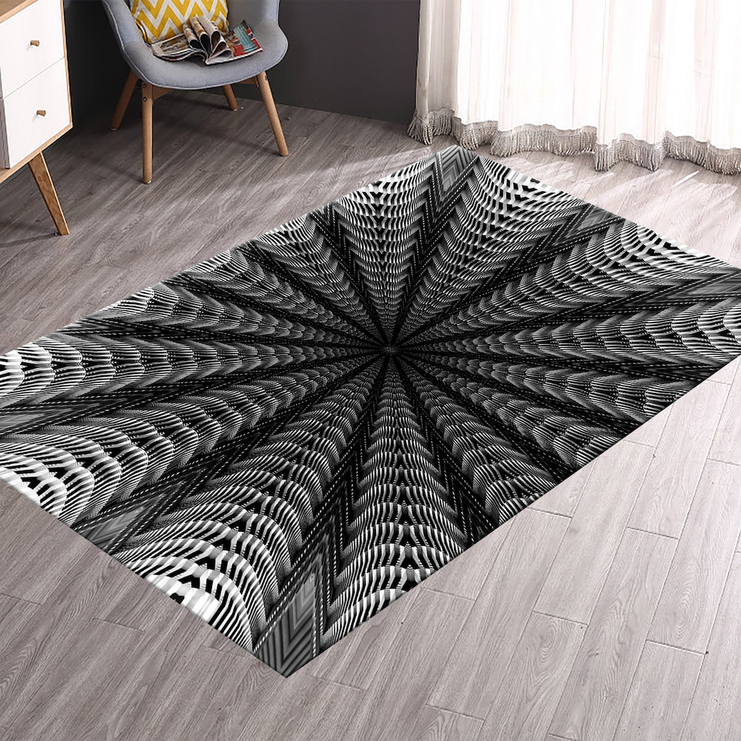 Vortex Rug , 3D Vortex Illusion, Illusion Rug, Vortex Illusion Rug, 3D