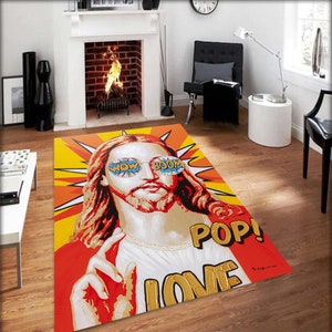 Pop Art, Pop Art Rug, Graffiti Rug, Pop Art Pattern Rug, Colorful Rug, Modern Rug, Living Room Rug, Teen Room Rug, Gift Rug