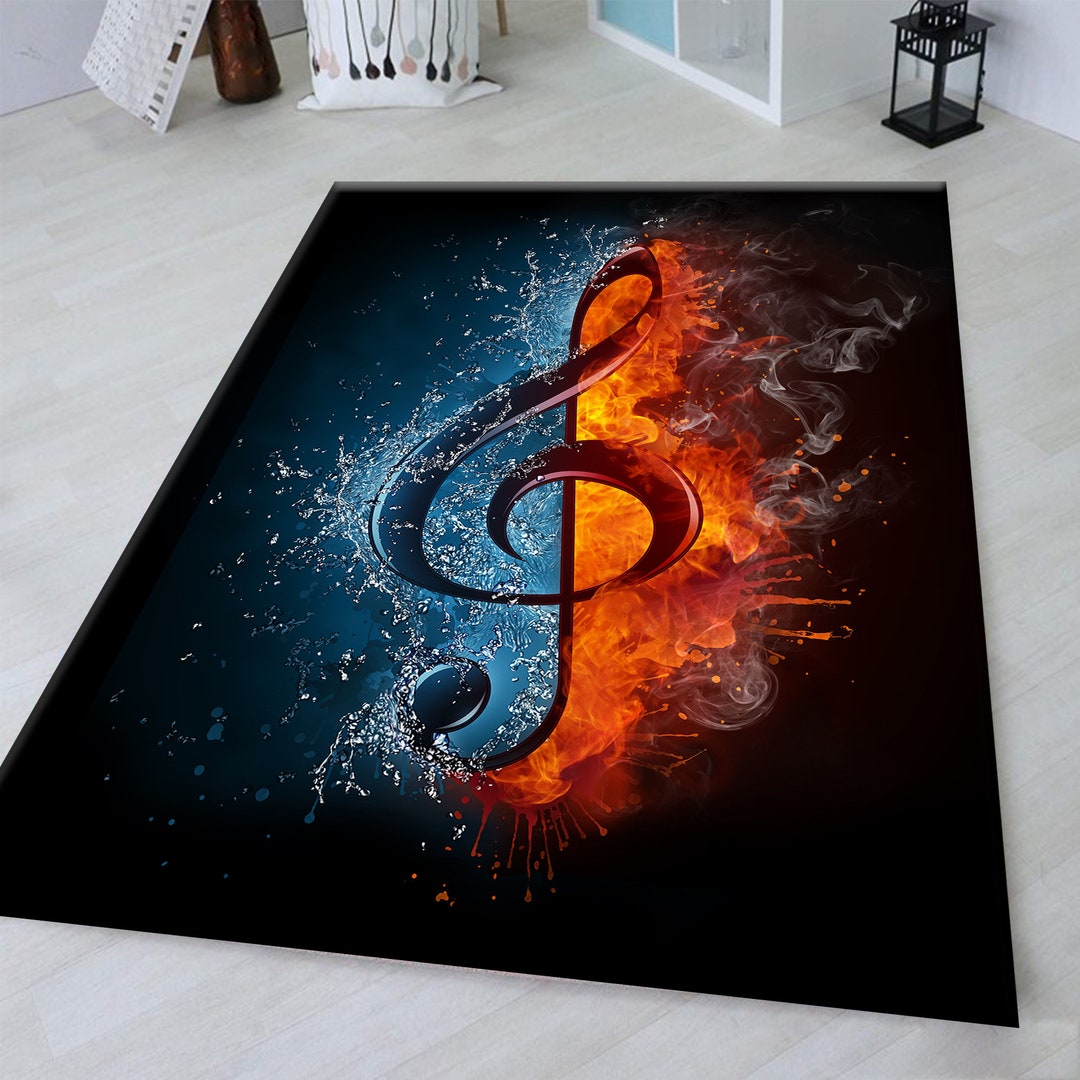 Music Rug, Musical Instrument Rug, Modern Design, Creative Rug, Modern