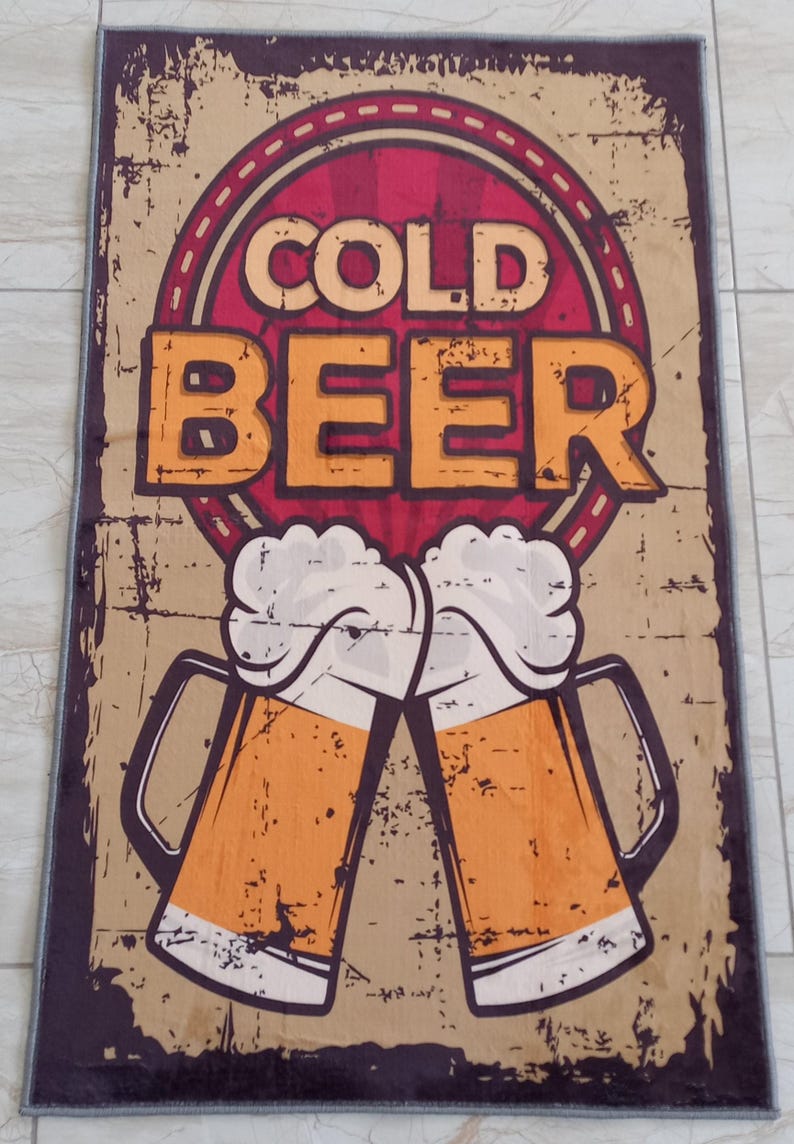Foster Beer Rug Beer Rug: 3D Print Alcohol Theme Bar Mat - Etsy