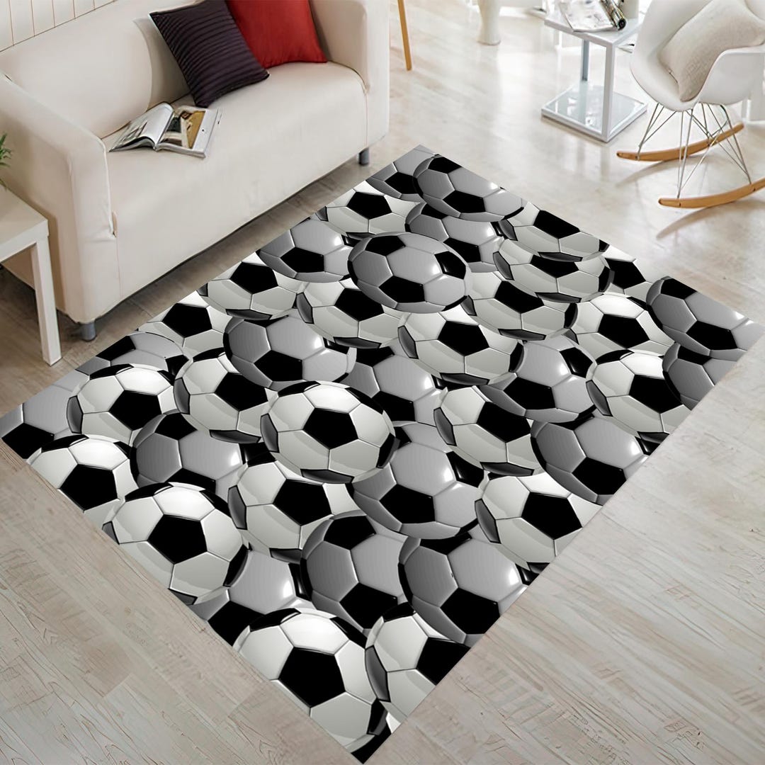 Foosball Rug 3D Soccer Ball Rug: Washable Football Field Play Mat - Etsy