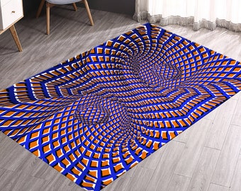 3D Vortex Illusion Rug: Modern Optical Illusion, Non-Slip
