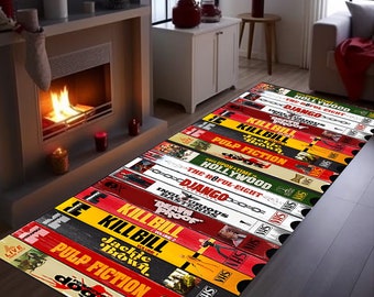VHS Horror Movie Rug: Retro Cinema Room Runner
