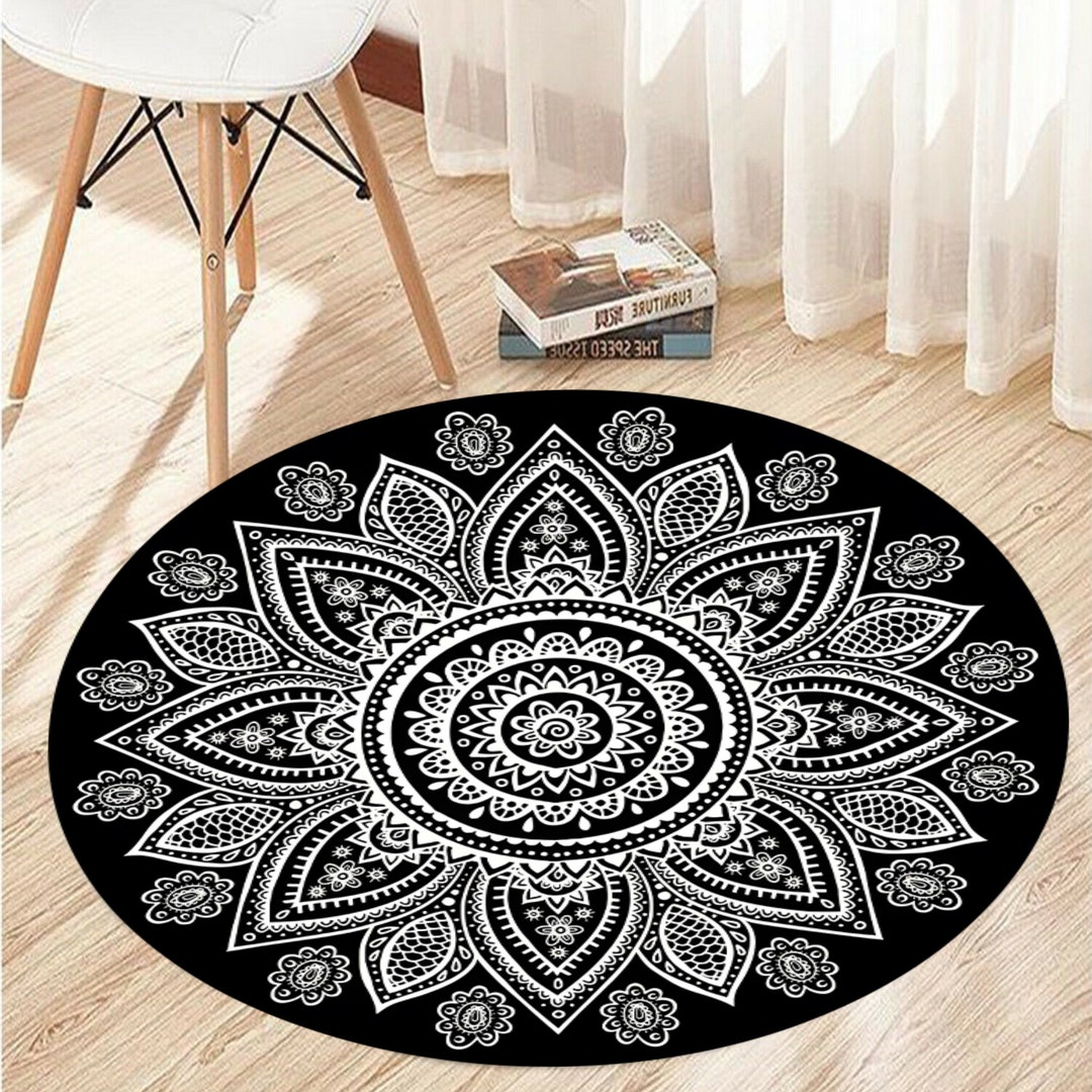 Mandala Rug, Mandala Pattern Rug, Floral Mandalarug, Flower Rug ...