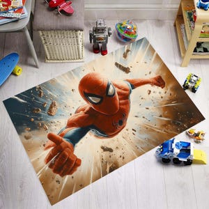 Spider Man Rug, Spider Man Decor Rug, Superhero Rug, Spider Man Area Rug, Boys Room Rug,3d Spider Man Rug,Kids Room Rug,Spiderman Design Rug