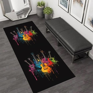 Music Runner Rug, Guitar Rug, Guitar Runner Rug, Music Room Rug, Music Rug, Music Guitar Rug, Runner Rug, Musical Instrument Rug, Note Rug