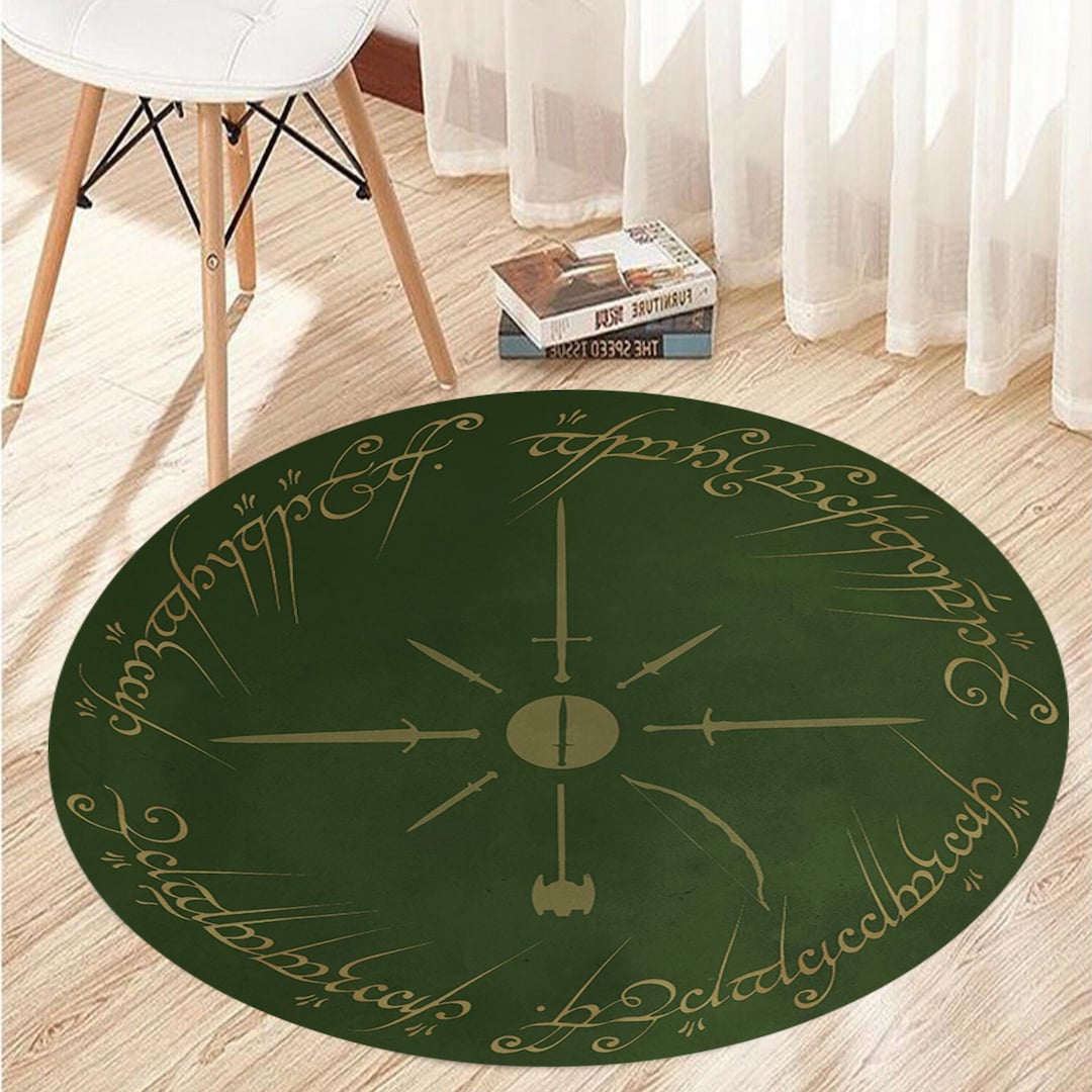 Lord of Rings Rug, Round Rug, Lord of Rings Carpet, Abstract Rug, Lord ...