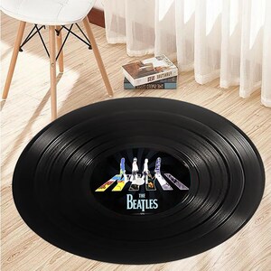 The Beatles Rug, The Beatles, The Beatles Round Rug, Round Rug, Fan Rug, The Beatles Pattern Round Rug,Popular Rug,Plaque Rug,Music Room Rug