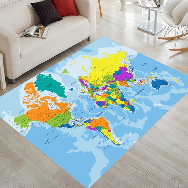 World Map Rug - Etsy
