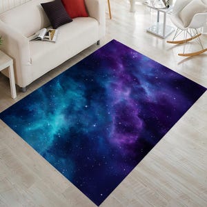 Nebula Area Rug: Cosmic Galaxy Design, Modern Sci-Fi Decor