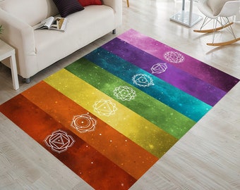 Chakra Rug, Pop Art, Pop Art Rug,Meditation Rug, Pop Art Pattern Rug, Colorful Rug, Modern Rug, Living Room Rug, Teen Room Rug, Gift Rug