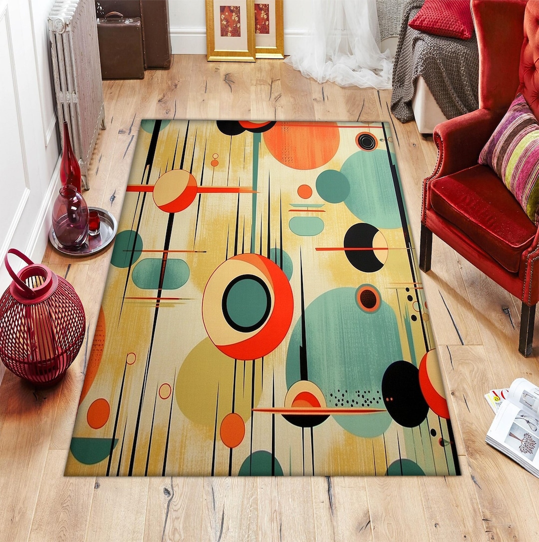 Mid Century Modern Rug, Mid Century Rug, Mid Century Pattern Rug, Mid Century Modern Carpet, Mid