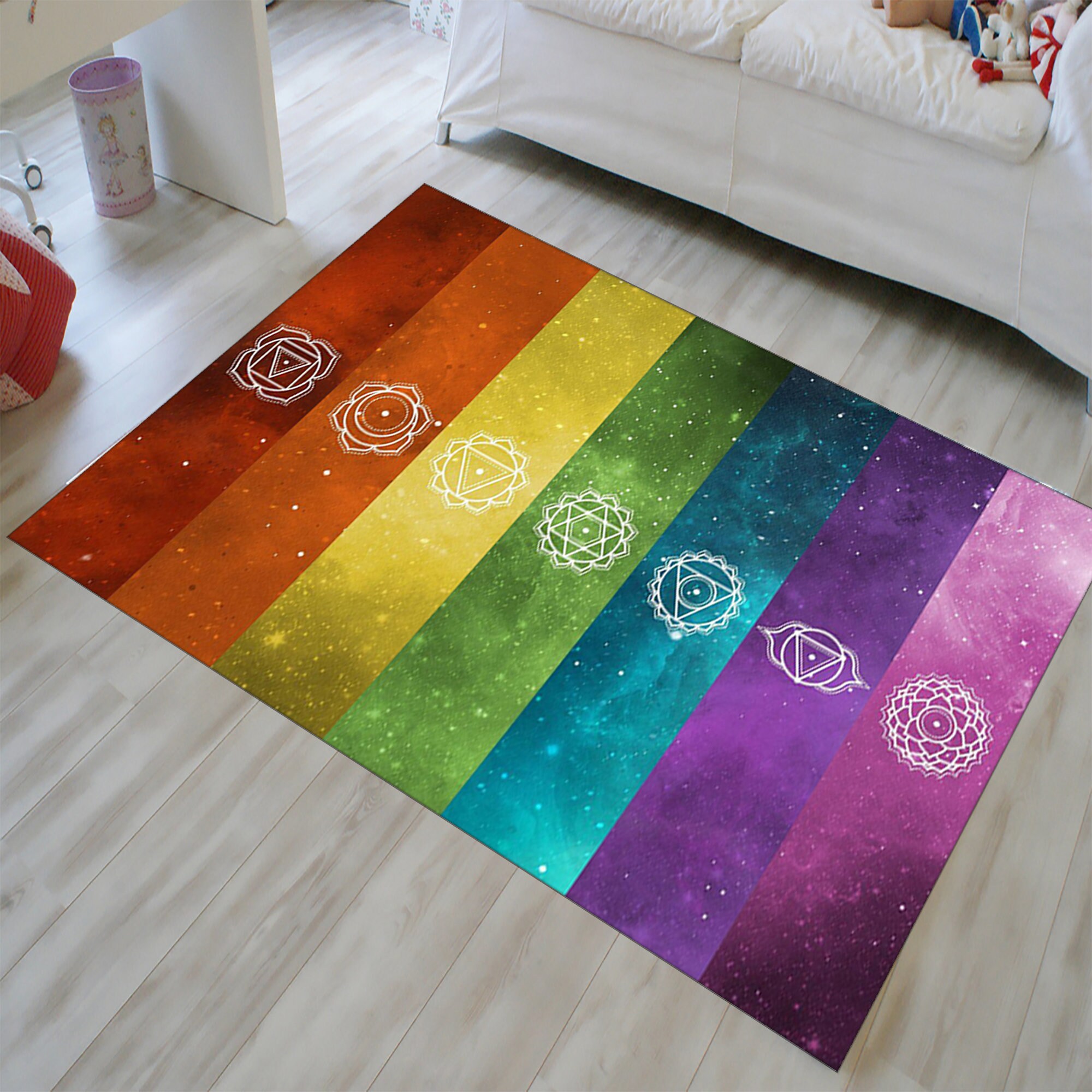 Chakra Rug: Colorful Pop Art Meditation Rug - Etsy