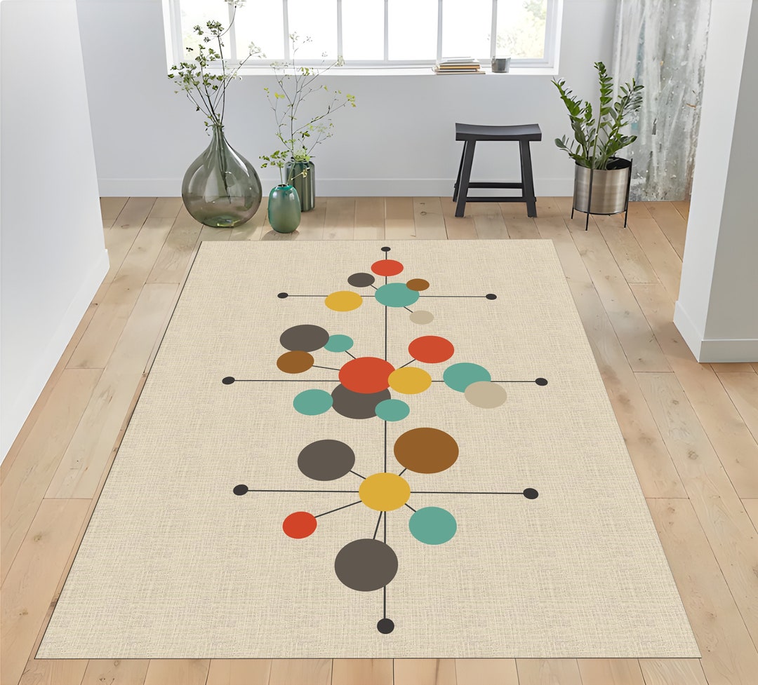 Mid Century Modern Rug, Mid Century Rug, Mid Century Pattern Rug, Mid Century Modern Carpet, Mid