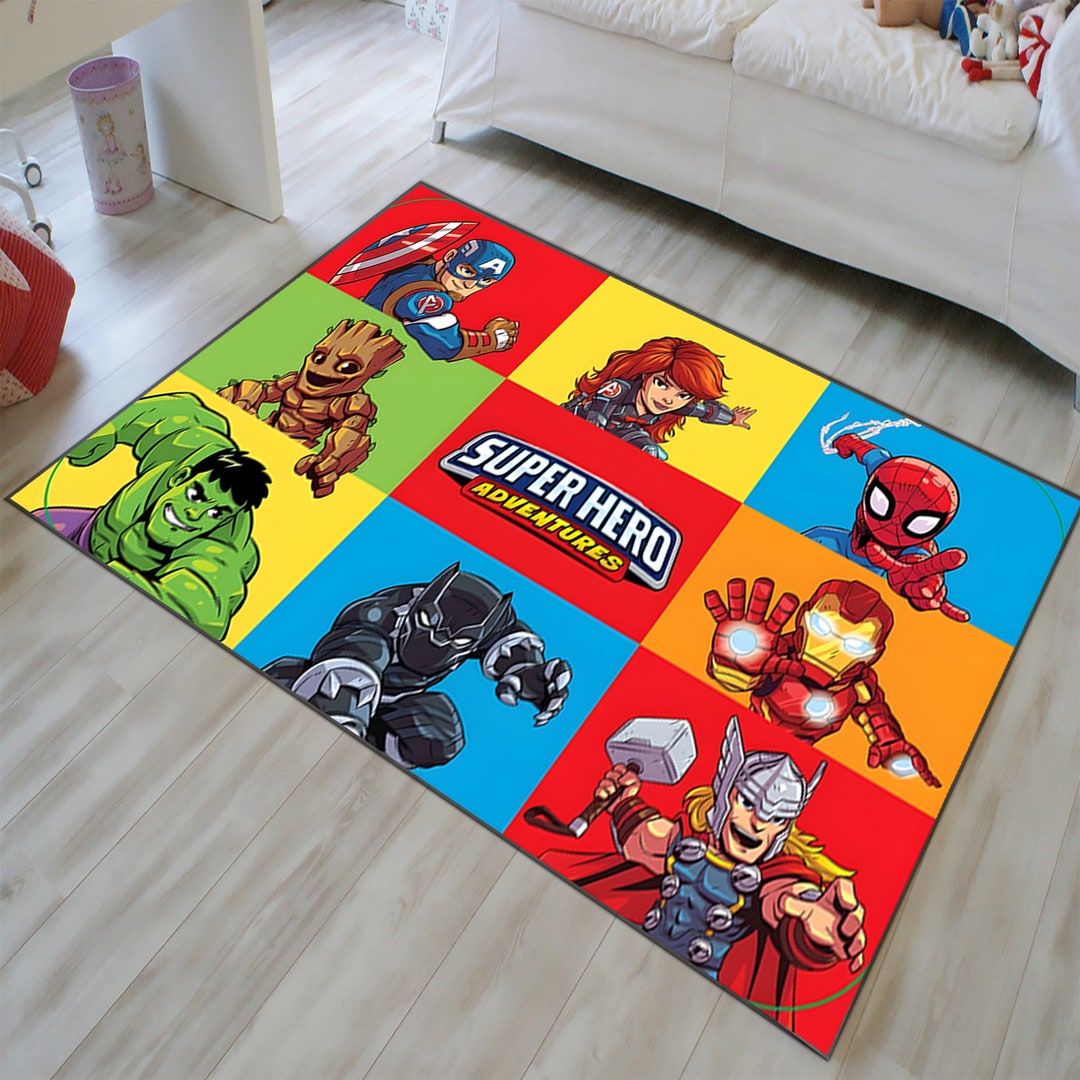 Superhero, Superhero Rug, Superhero Pattern Rug, Spiderman Rug ...