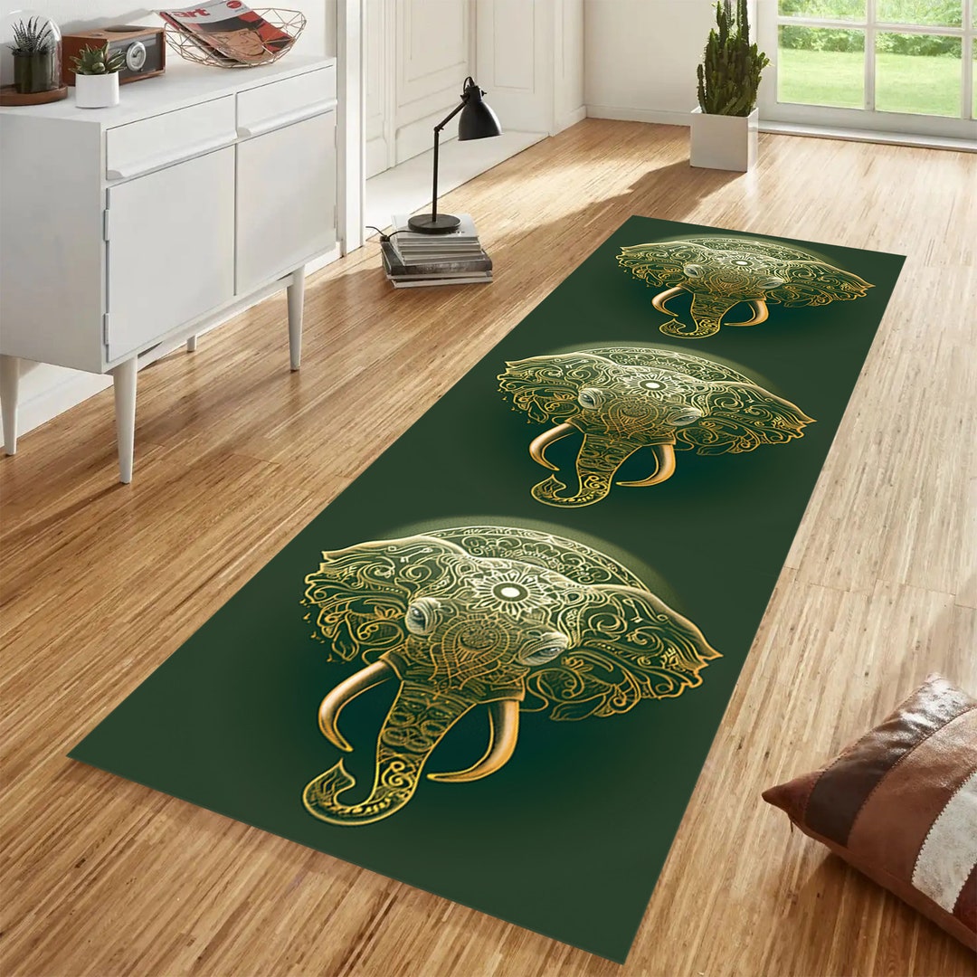 Elephant Runner Rug: Ethnic Hallway Decor, Non-slip - Etsy
