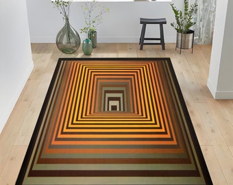 3D Vortex Illusion Rug, Non-Slip Optical Art Floor Mat