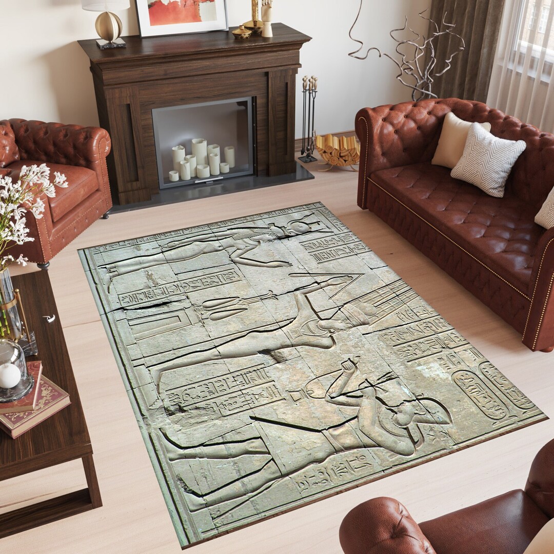 Egypt Rug Ancient Rug Hieroglyph Rug Anubis Rug Egyptian Etsy