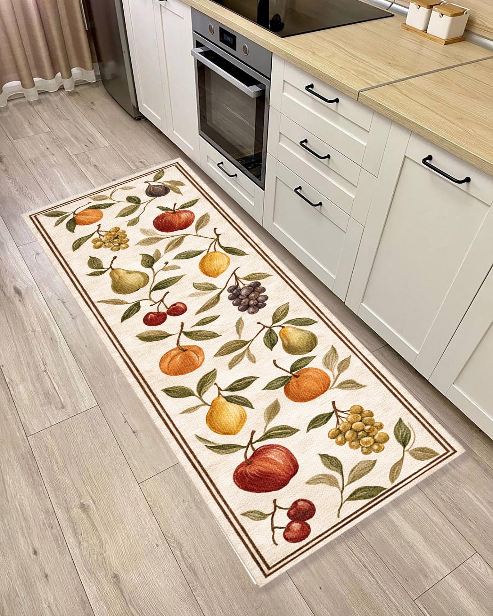 Farmhouse Fruit Kitchen Runner Rug, Vintage Country Style Decor ...