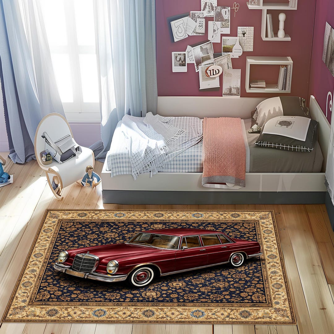 Vintage Car Rug, Retro Automotive Decor - Etsy