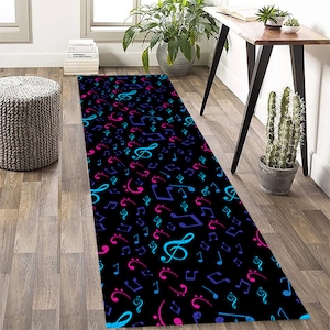 Music Runner Rug, Music Room Rug, Music Rug, Music Piano Rug, Runner Rug, Piano Keyboard Runner, Note Rug, Music Hallway Rug, Music Gift Rug