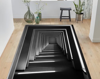 3D Vortex Rug, Optical Illusion, Non-Slip Themed Rug