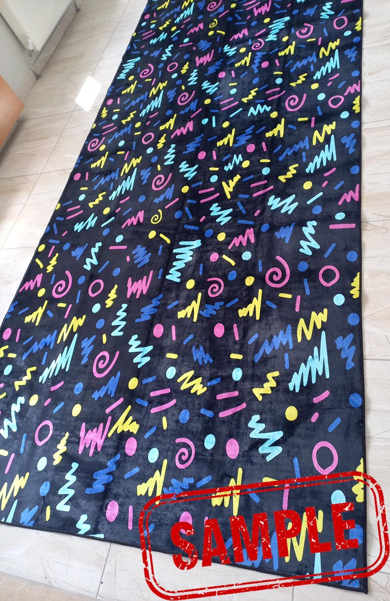 Alfombra con diseño de sable de luz, diseño de ciencia ficción brillante, decoración para sala de juegos, alfombra para pasillo. imagen 3