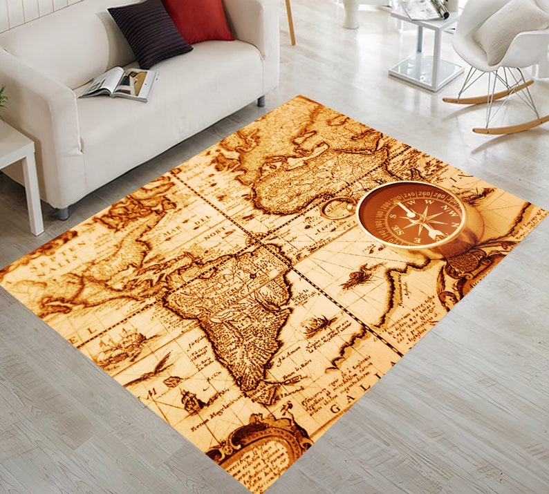 World Map Rug Map Rug Gift for Her Custom Rug Living Room Etsy