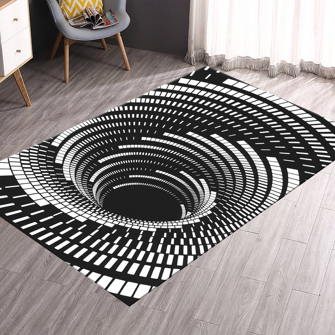 Vortex Rug , 3D Vortex Illusion, Illusion Rug, Vortex Illusion Rug, 3D