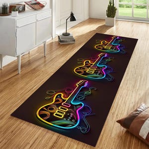 Music Runner Rug, Guitar Rug, Guitar Runner Rug, Music Room Rug, Music Rug, Music Guitar Rug, Runner Rug, Musical Instrument Rug, Note Rug